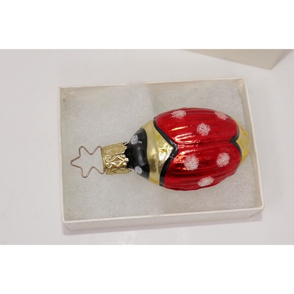 Matt McGhee Vintage Ladybug Blown Glass Christmas Ornament - Picture 3 of 11